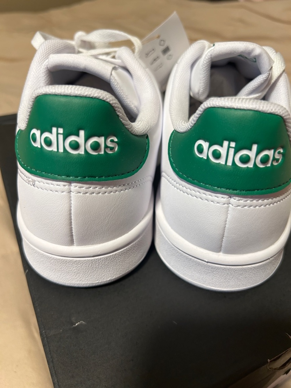 White Adidas Advantage Classic Athletic Shoes with Green Accents-brand new! - Picture 2 of 5
